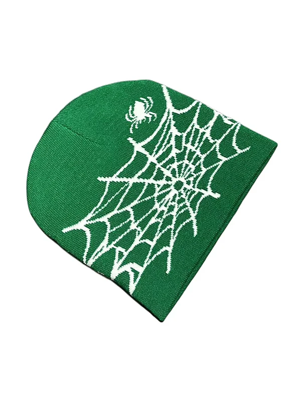 Spider Web Jacquard Warm Beanie Hat - Image 11