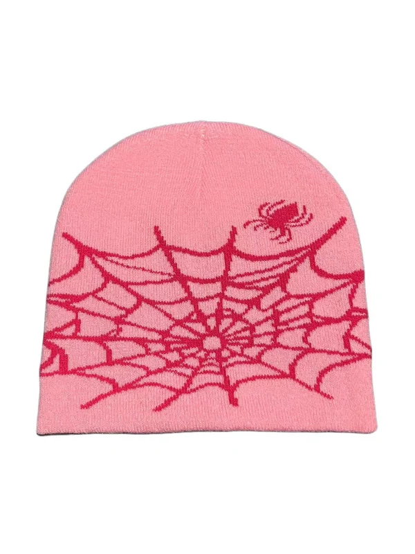 Spider Web Jacquard Warm Beanie Hat - Image 16