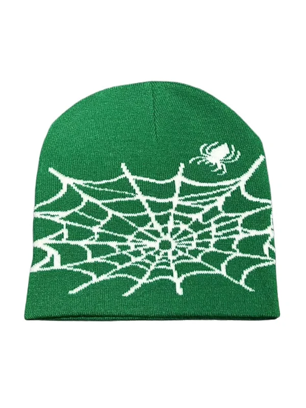Spider Web Jacquard Warm Beanie Hat - Image 17