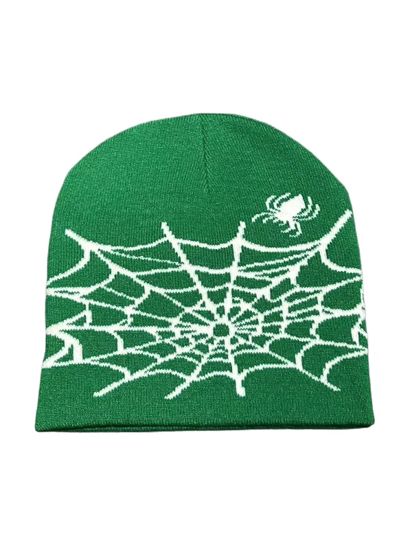 Spider Web Jacquard Warm Beanie Hat - Image 3