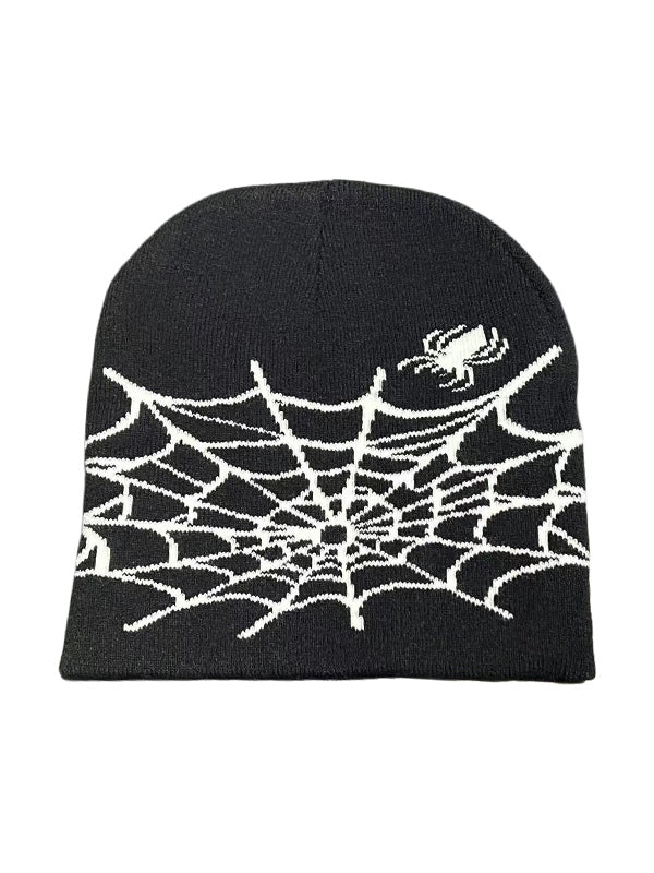 Spider Web Jacquard Warm Beanie Hat - Image 4