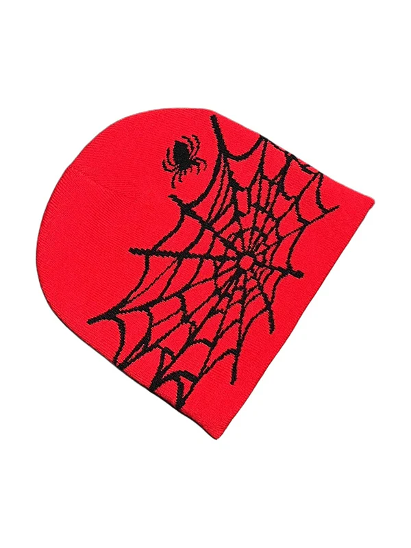 Spider Web Jacquard Warm Beanie Hat - Image 7