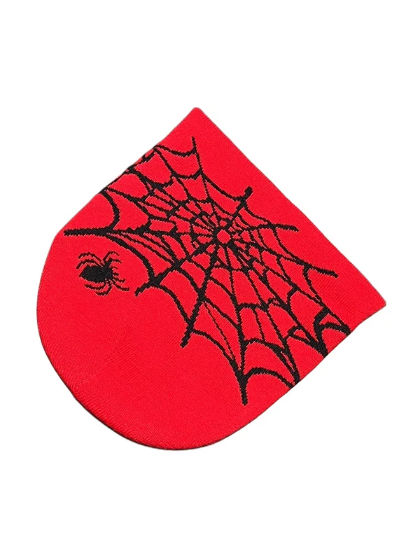 Spider Web Jacquard Warm Beanie Hat - Image 8