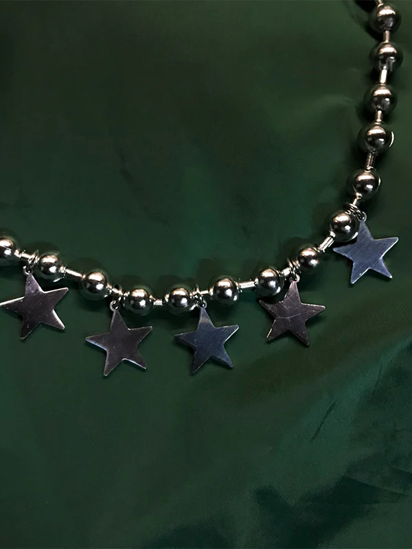 Star Charm Punk Beads Necklace - Image 2