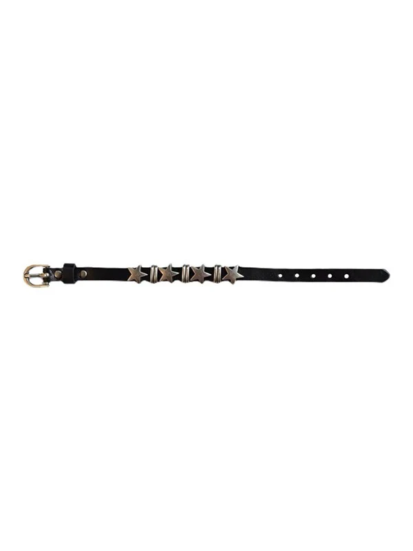 Star Embellished Buckled Pu Leather Bracelet - Image 4