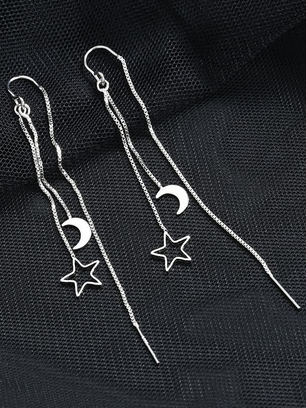 Star Moon Decor Tassel Earring - Image 2