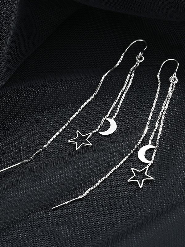 Star Moon Decor Tassel Earring - Image 3