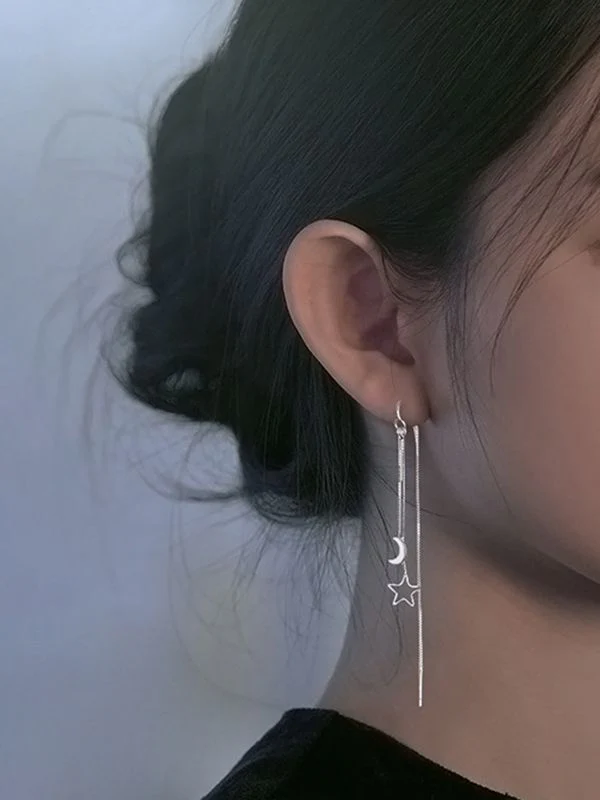 Star Moon Decor Tassel Earring - Image 4