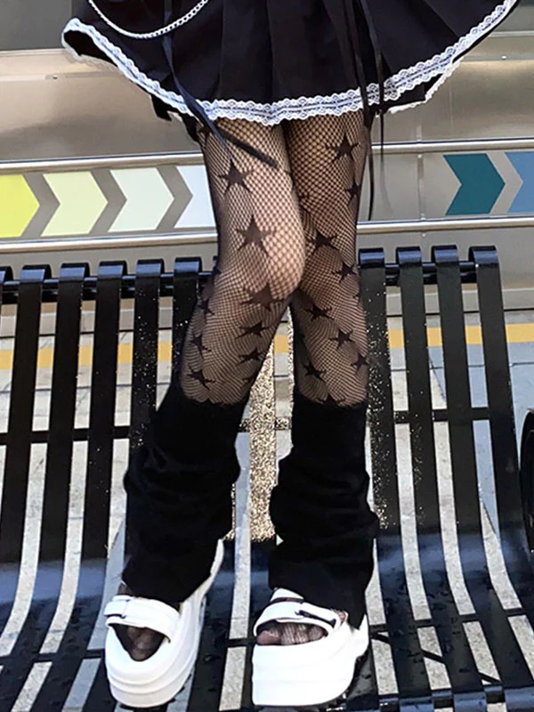 Star Pattern Fishnet Tights - Image 7