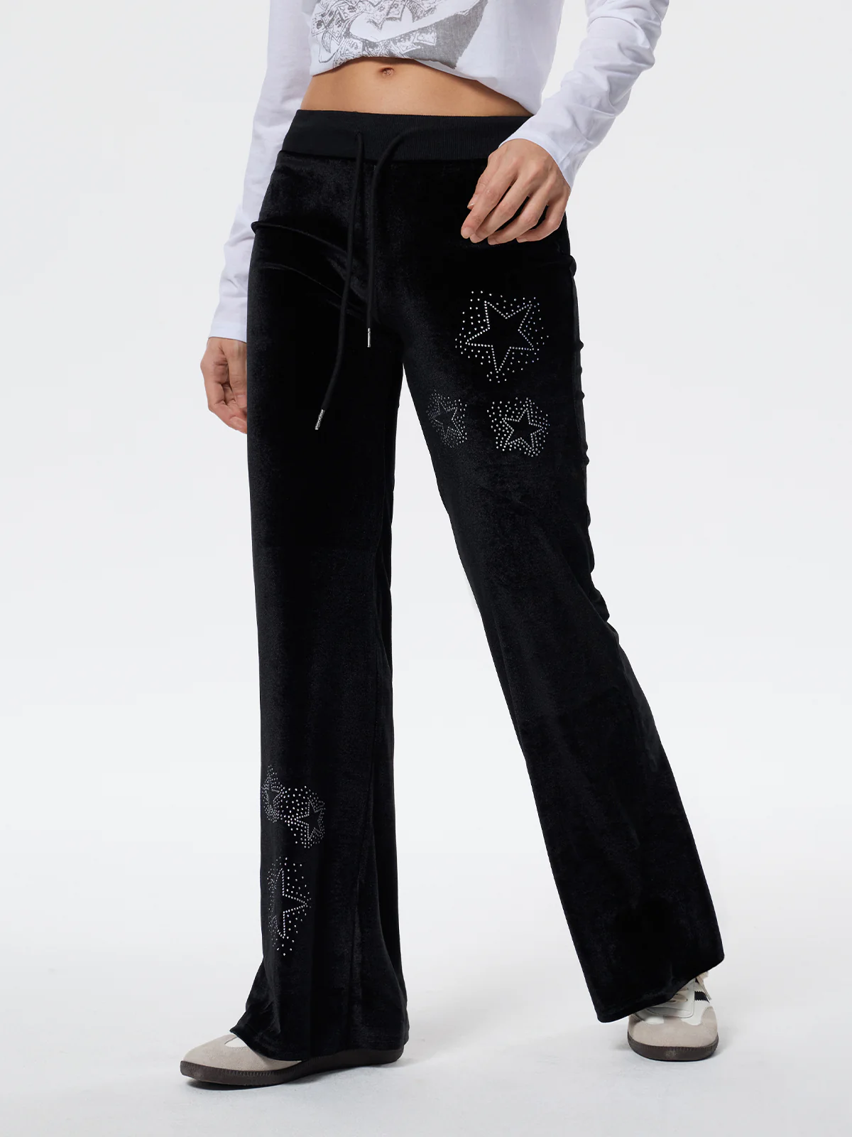 Star Print Flare Leg Pants