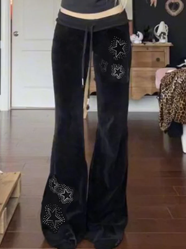 Star Print Flare Leg Pants - Image 9