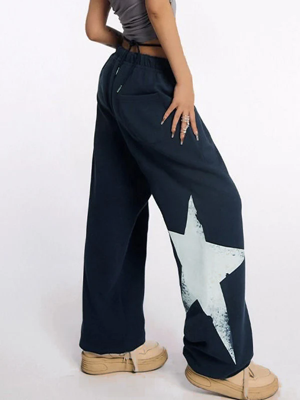 Star Print High Waist Stretchy Sweatpants - Image 2