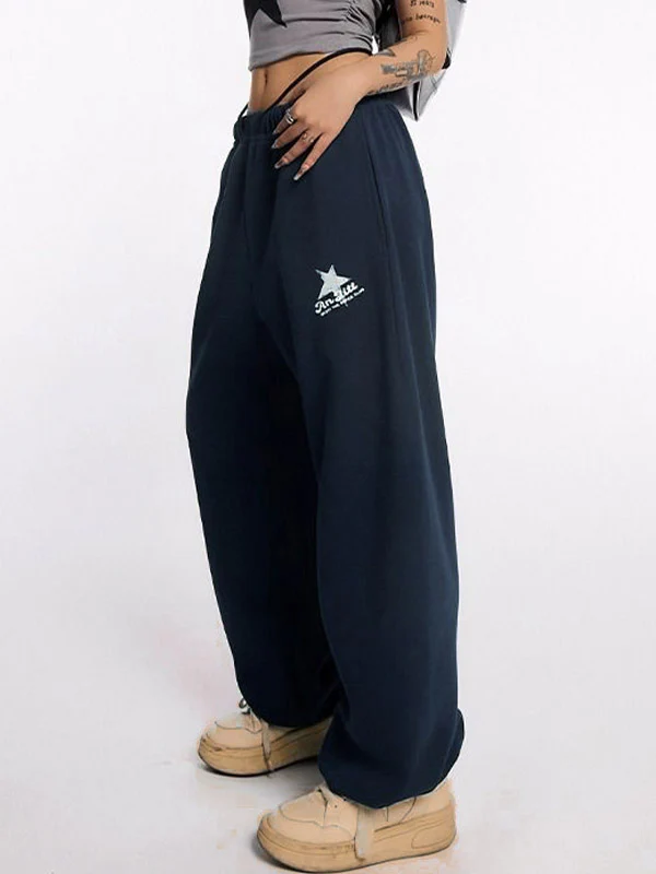 Star Print High Waist Stretchy Sweatpants - Image 3