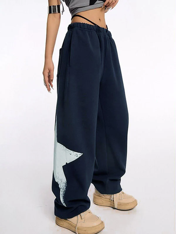 Star Print High Waist Stretchy Sweatpants - Image 6