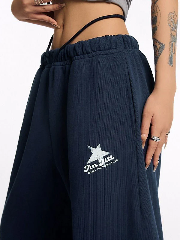 Star Print High Waist Stretchy Sweatpants - Image 7