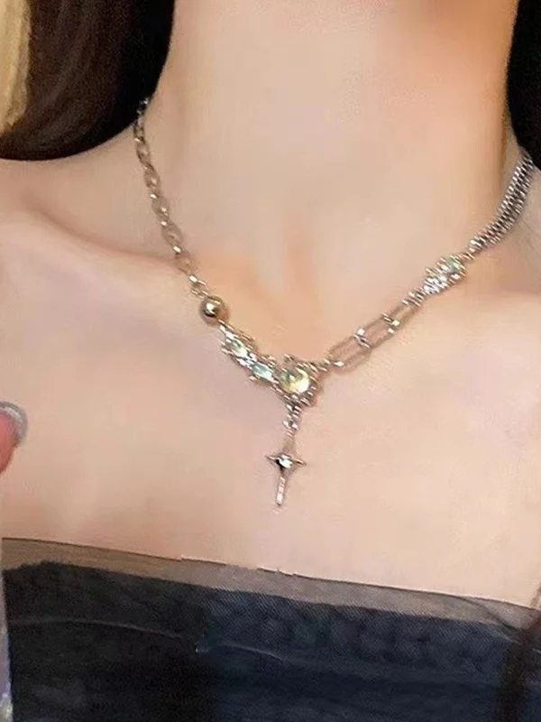 Stone Decor Astral Link Chain Necklace - Image 2