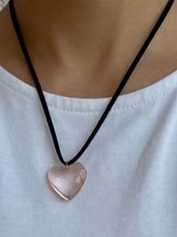 Stone Heart Charm Necklace - Image 2