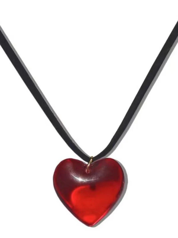 Stone Heart Charm Necklace - Image 4