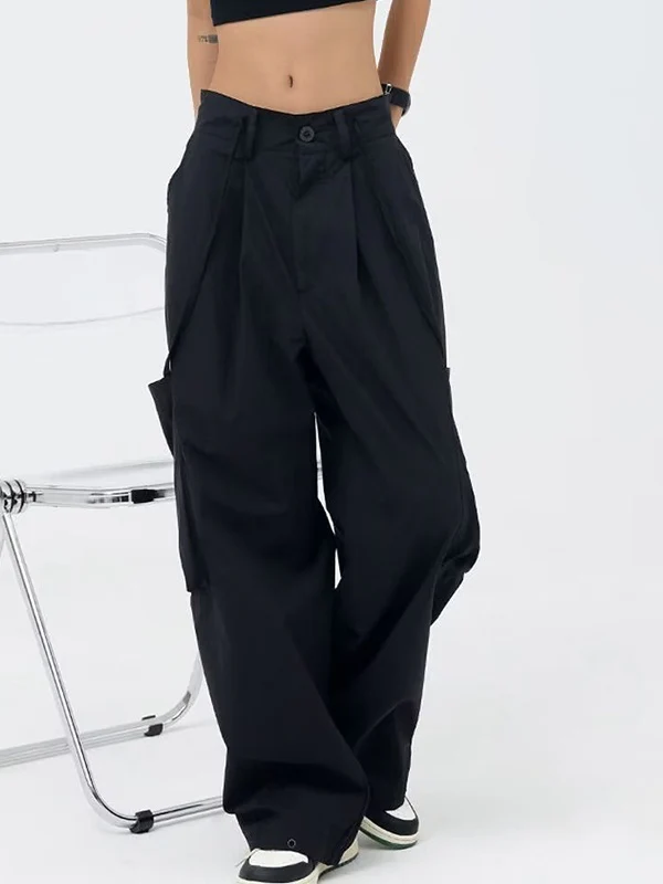 Street Pocket Patch Loose Cargo Pants - Image 6