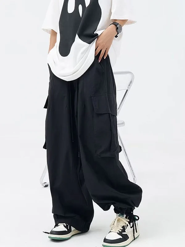 Street Pocket Patch Loose Cargo Pants - Image 7