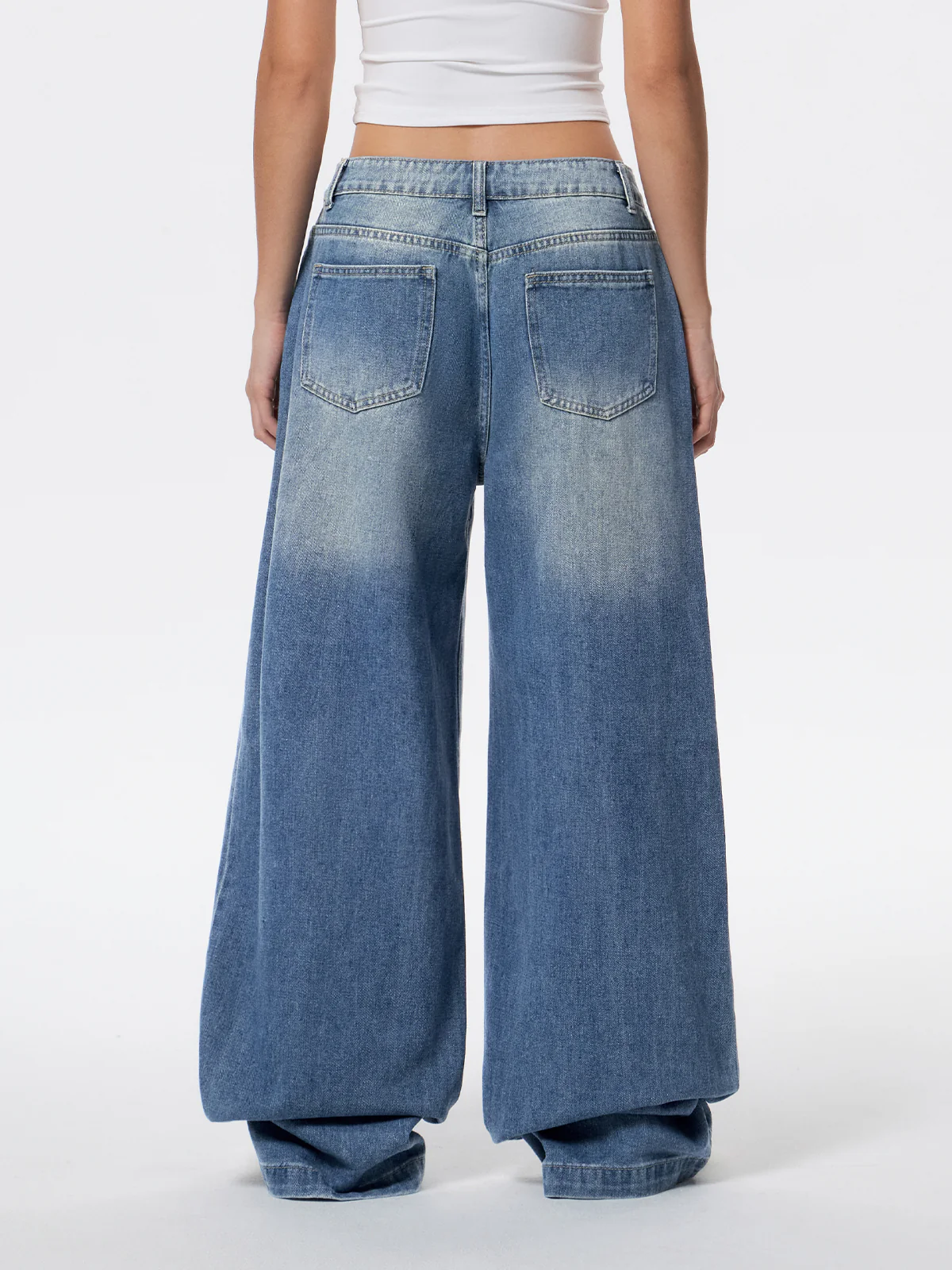 Street Skeleton Hand Print Boyfriend Jeans - Image 2