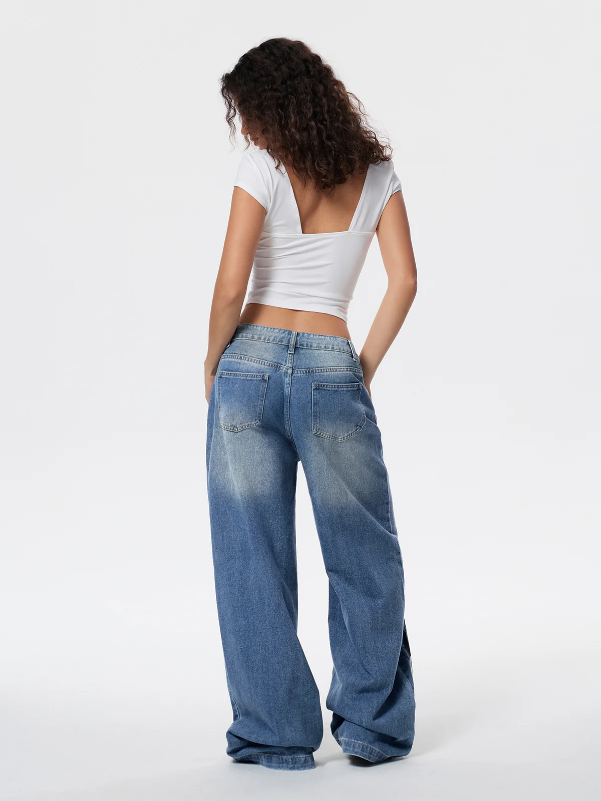 Street Skeleton Hand Print Boyfriend Jeans - Image 3