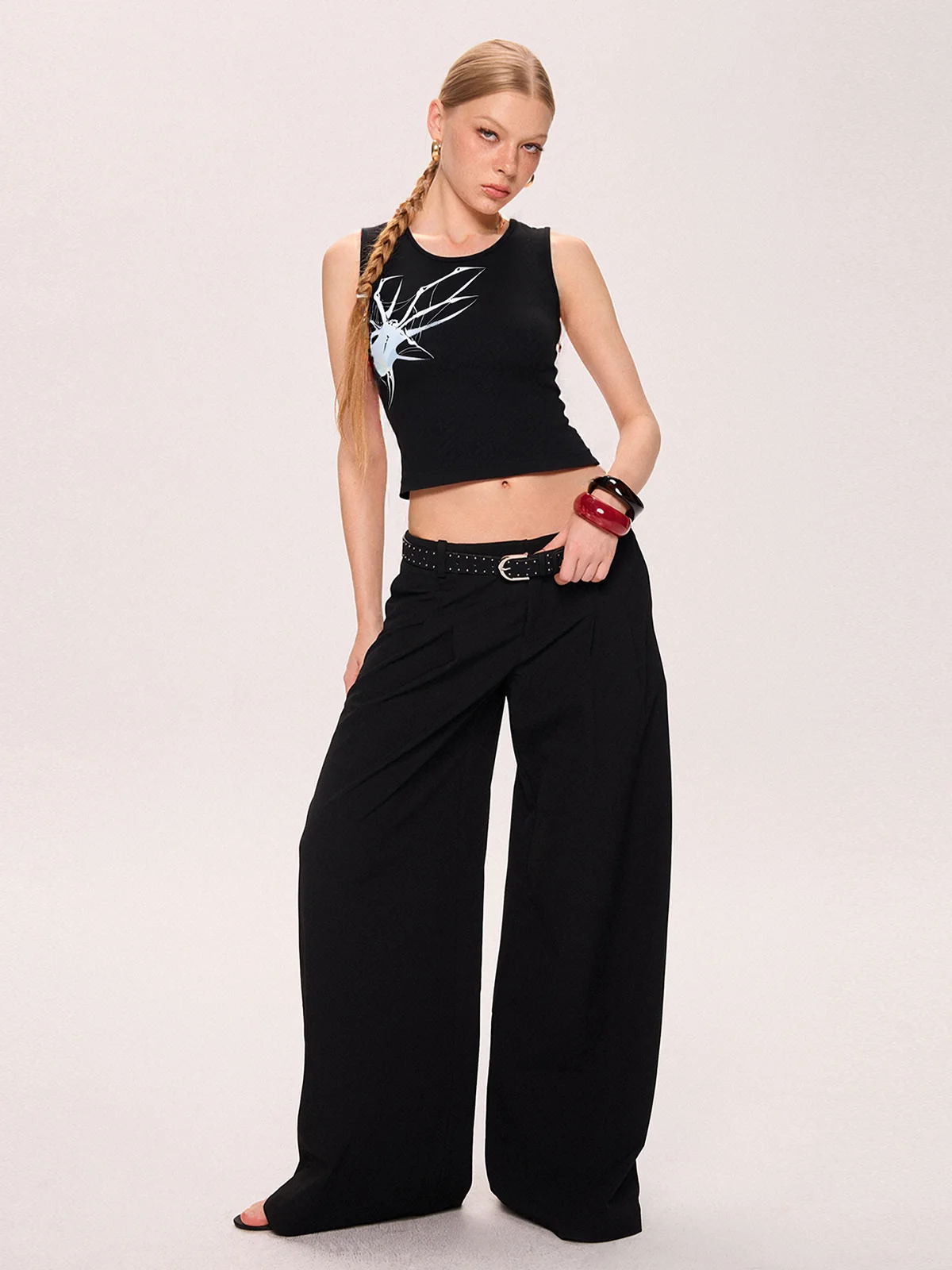 Street Spider Print Ribbed Tank Top - Image 5