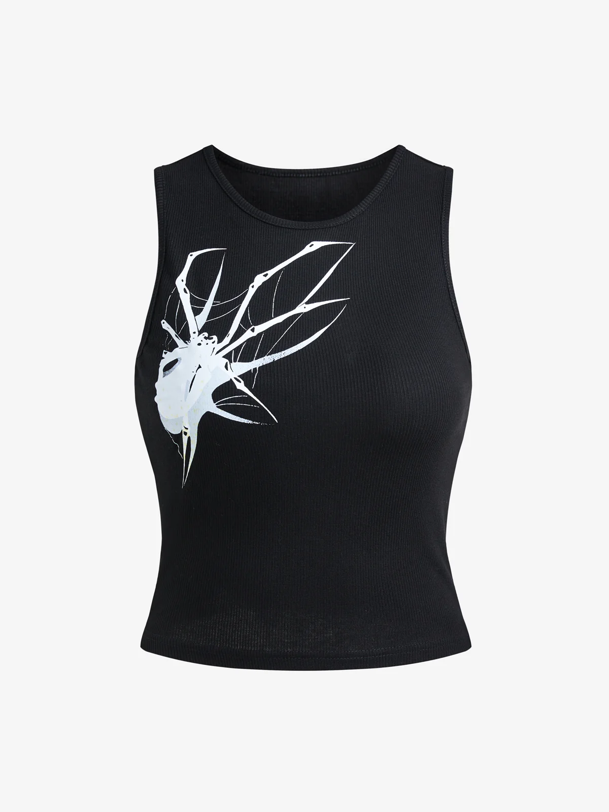 Street Spider Print Ribbed Tank Top - Image 7