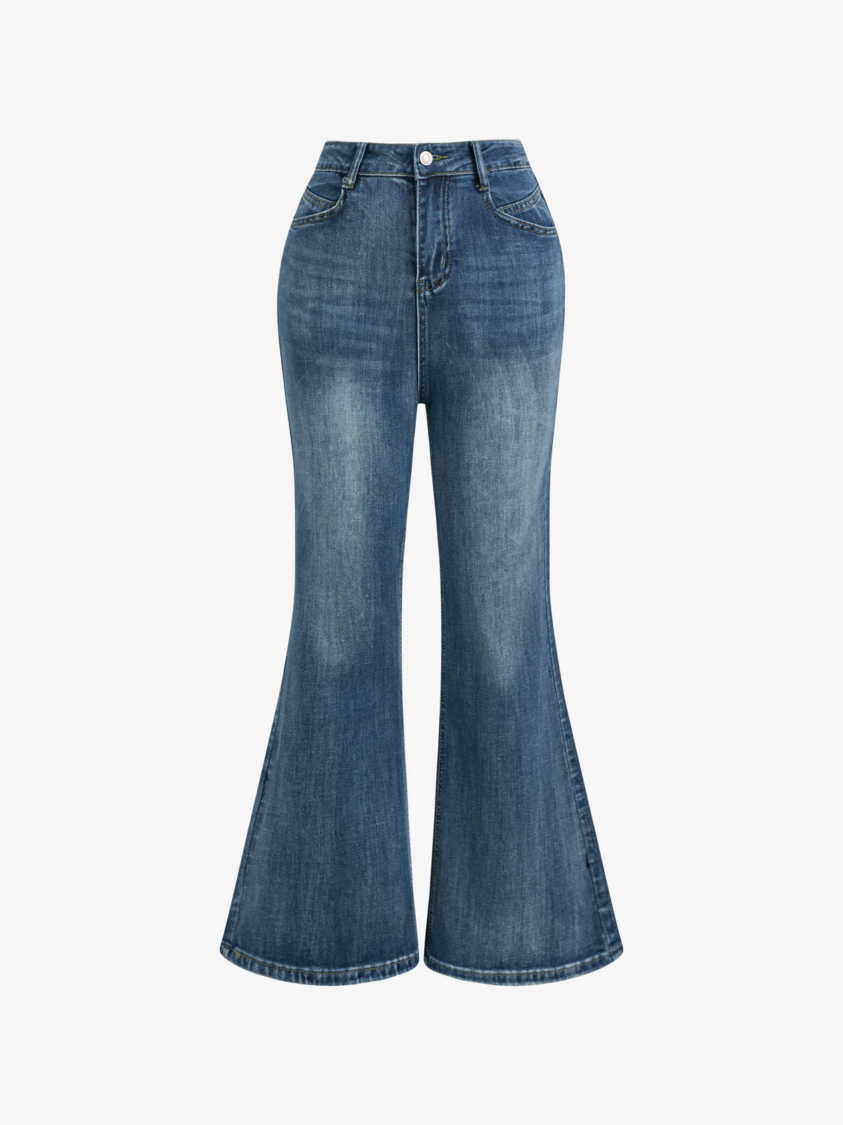 Stretch High Waist Blue Flare Jeans