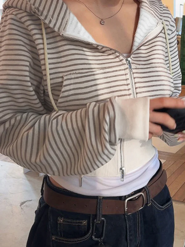 Striped Hooded Sweatshirts - Image 2