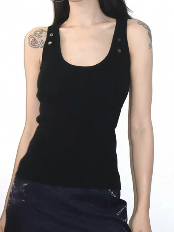 Studded Button Tank Top - Image 10
