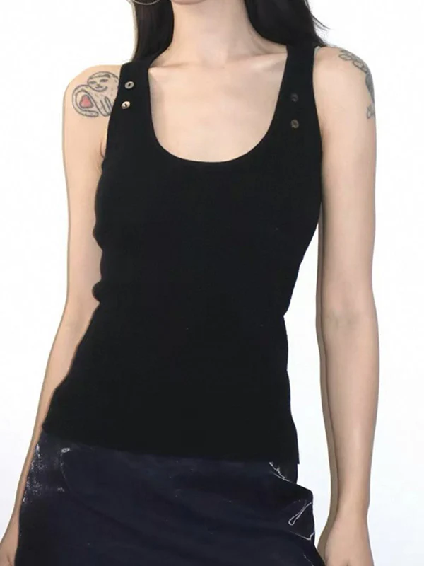 Studded Button Tank Top - Image 9
