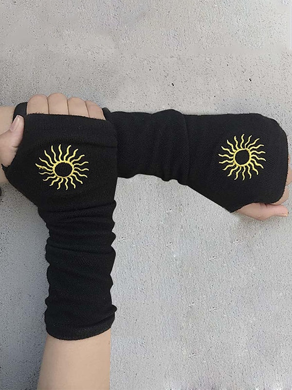 Sun Jacquard Black Arm Warmer - Image 2