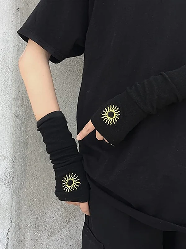 Sun Jacquard Black Arm Warmer - Image 4