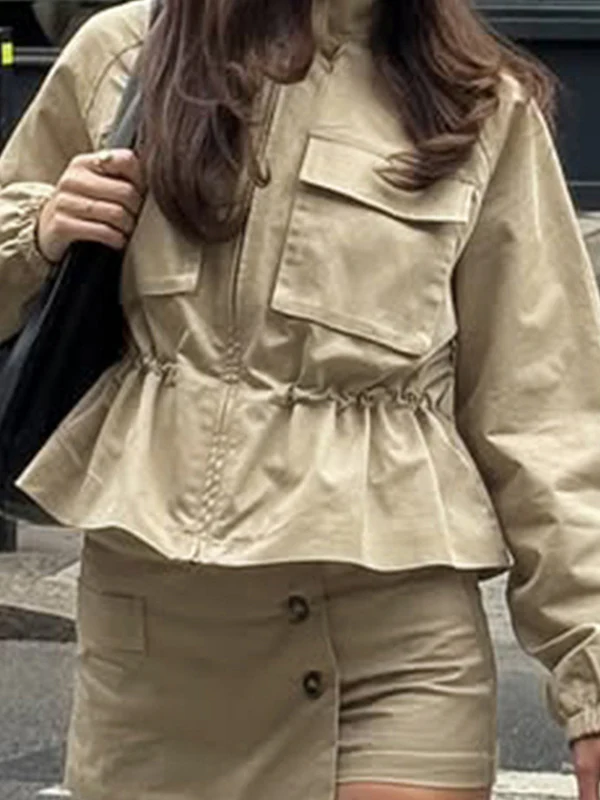 Tapered Drawstring Waist Jacket - Image 2