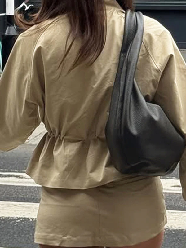 Tapered Drawstring Waist Jacket - Image 3