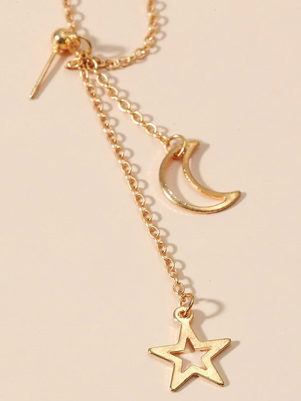 Tassel Star Moon Drop Earrings - Image 3