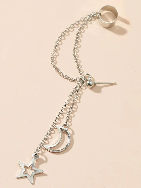 Tassel Star Moon Drop Earrings - Image 5