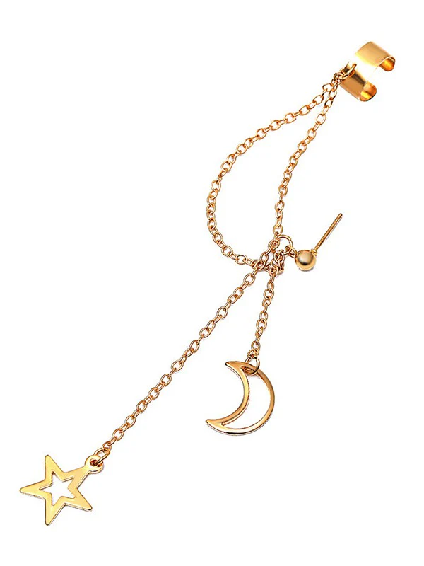 Tassel Star Moon Drop Earrings - Image 7