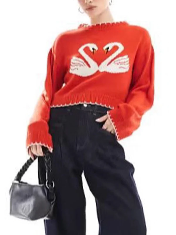 The Swan Design Is Loose Sweaters - Image 2
