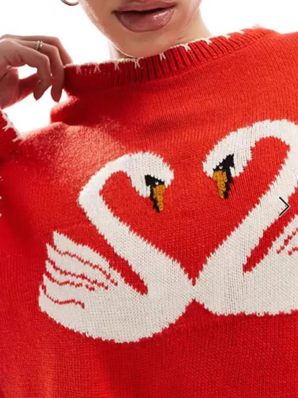 The Swan Design Is Loose Sweaters - Image 4