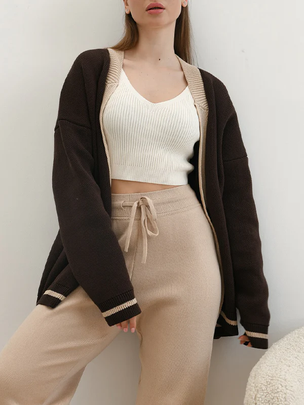 Thickened Contrasting Colours Cardigan - Image 3