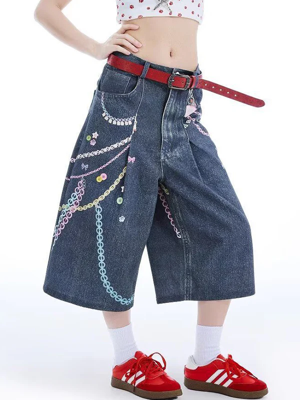 Thin design Denim Shorts - Image 7
