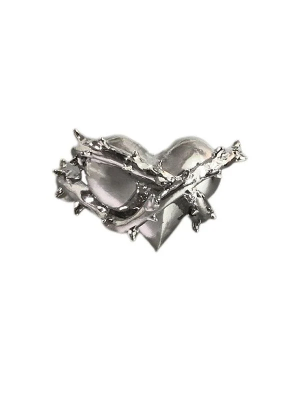 Thorn Heart Decor Cuff Ring