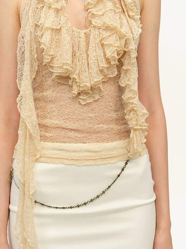 Two-Colour Lace Halter Vest - Image 4