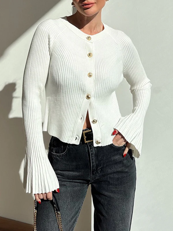 Underlay Threaded Buttonhole Cardigan - Image 2