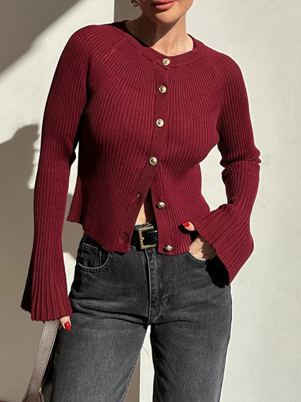 Underlay Threaded Buttonhole Cardigan - Image 6