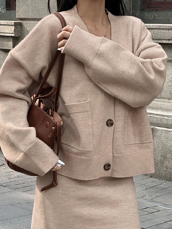 V-Neck Pocket Cardigan - Image 2