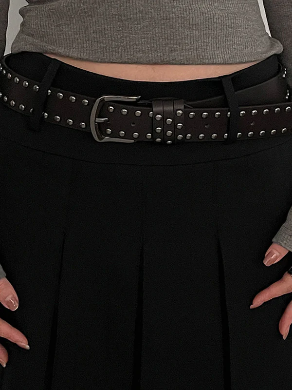Versatile Rivet Decor Buckle Belt - Image 2