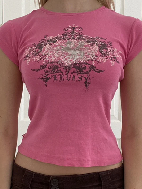 Vintage Acanthus Logo Print Baby Tee - Image 6